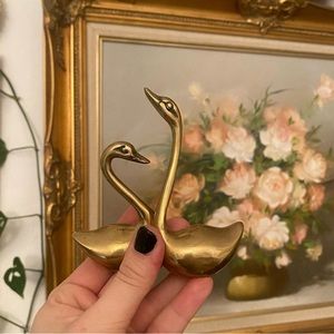Brass Set of Swans